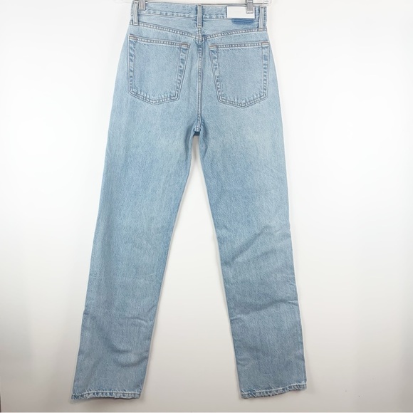 Re/Done 90s High Rise Loose Fit Jeans 26 Beach Destroy Light Wash - Picture 6 of 12